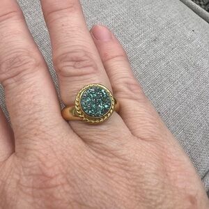 Gold and Green Statement Ring